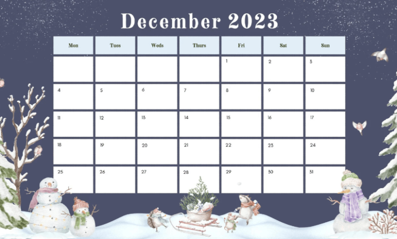 Cute:7dq2jztcf4e= December 2023 Calendar