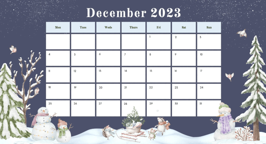 Cute:7dq2jztcf4e= December 2023 Calendar